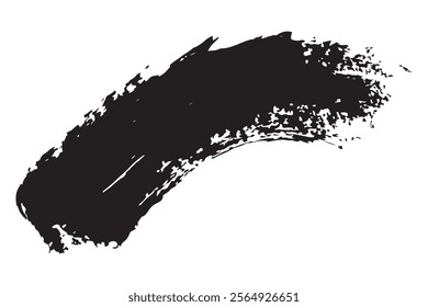 Abstract Black Brush Stroke on White Background