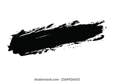 Abstract Black Brush Stroke on White Background