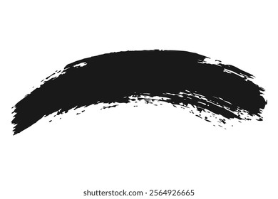 Abstract Black Brush Stroke on White Background