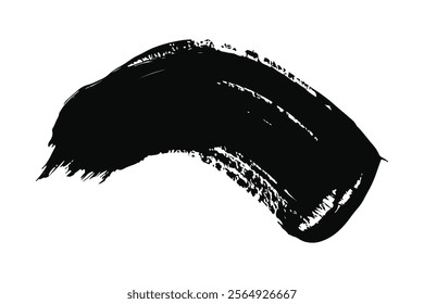 Abstract Black Brush Stroke on White Background