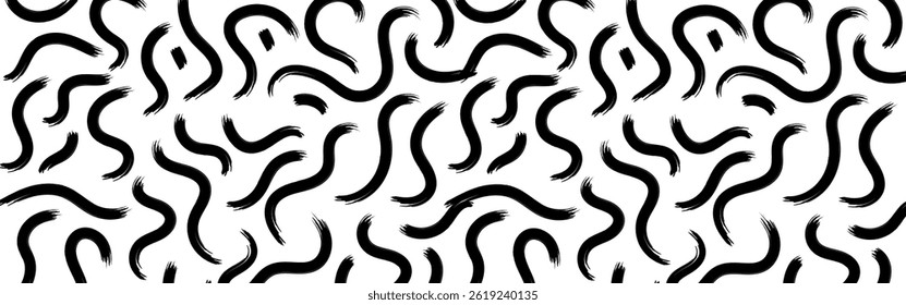 Abstract Black Brush Stroke Pattern Modern Art Design Background
