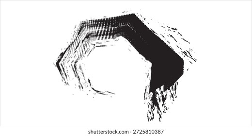 Abstractas anillo de pincelada negro: forma circular dinámica para el arte y el diseño modernos