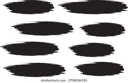 Conjunto de textura de trazo de pincel negro Abstractas, líneas artísticas ásperas