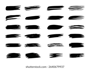 Abstract Black Brush Stroke Vector Pack