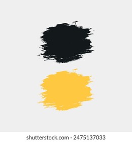 Abstract black brush strokes blank background