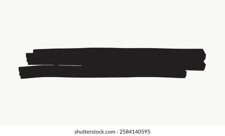 Abstract black brush strokes on a white background. Bold black lines create a striking contrast. Black brush strokes convey simplicity and modernity. Vector isolated on white.