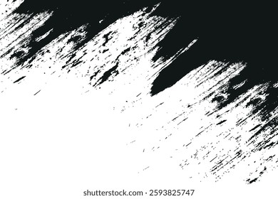Abstract black brush strokes on a white background, perfect for textures, backdrops, or artistic designs.