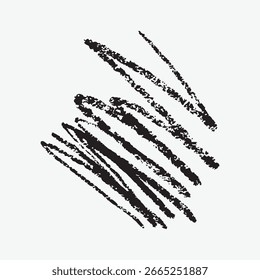 Abstractas pinceladas negras sobre un fondo blanco. Las pinceladas texturizadas crean un patrón dinámico. Ideal para diseños artísticos, arte abstracto y proyectos creativos. Vector de garabatos.