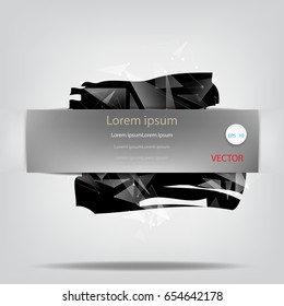 Abstract  Black brush  texture stroke and stroke on gray background
