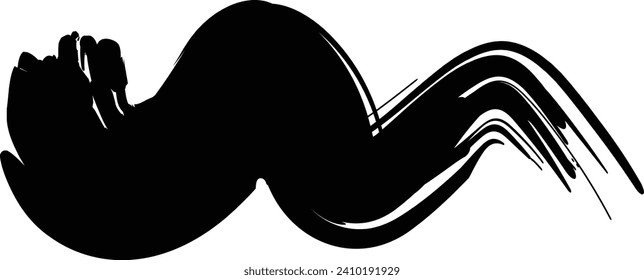 línea de onda de pincel negro abstracto.