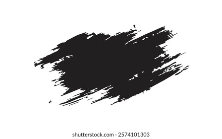 Abstract Black Brushstroke Element for Graphic Design, Texture Creation, and Background Overlays, with Textured Ink Paint Marks,