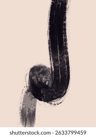 Abstract black brushstroke knot on a light background, symbolizing connection, flow, or entanglement.