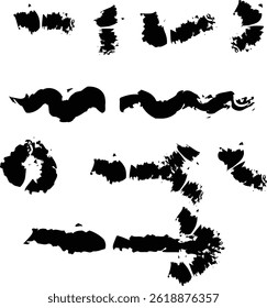 Abstract black brushstroke pattern on a white background