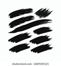 Abstract Black Brushstrokes on White Background