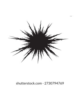Forma de estouro preto abstrato semelhante a uma estrela ou explosão