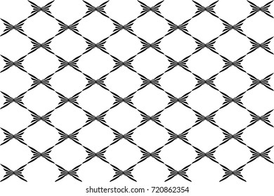 Abstract black butterfly on white background - vector pattern