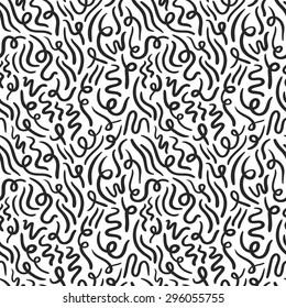La caligrafía negra abstracta dispara un patrón transparente