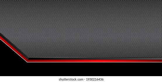 Abstract black carbon background with red white lines