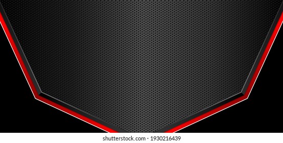 Abstract black carbon background with red white lines