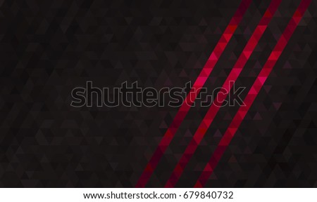 Abstract black carbon background with red dynamic slanted lines. Mosaic triangular pattern. Geometric template for aggressive corporate identity of business companies, sports clubs, bars, night clubs.