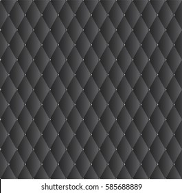 Abstract Black carbon background texture of an old natural luxury leather upholstery . Vector seamless pattern. Modern stylish texture.  Trendy hipster sacred geometry Geometrical pattern design