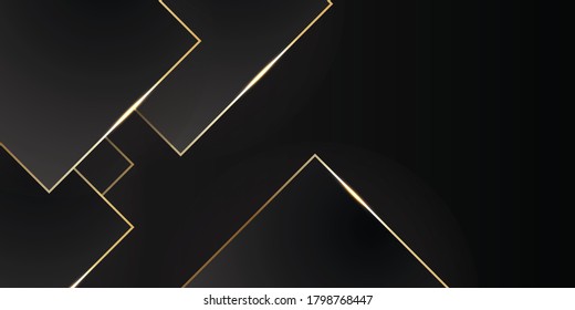 Resumen del diseño de la línea dorada neutra de carbono negro diseño de fondo de tecnología futurista de lujo moderno ilustración vectorial