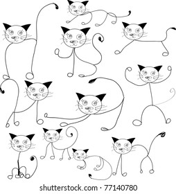 abstract black cats