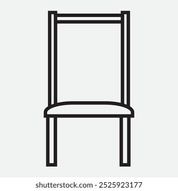 Vector negro abstracto del icono de la silla. Vector plano del icono de la silla del estilo en el fondo blanco.