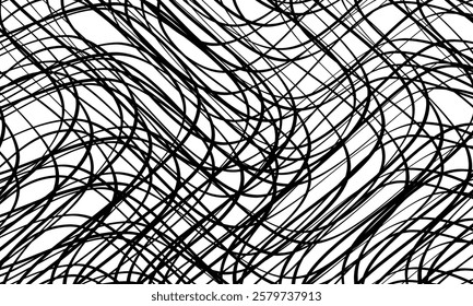 abstract black chaotic line art suitable for background.
