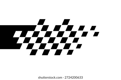 Abstractas elemento de movimiento a cuadros negro de carreras, cuadros dinámicos de la bandera de automovilismo que se desvanecen hacia adelante, gráfico de efecto de velocidad para carteles de carreras, marca de automóviles, imágenes de deportes electrónicos, promociones deportivas