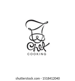 abstract black chef icon isolated on white background