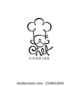 abstract black chef icon isolated on white background