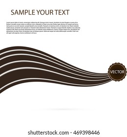 Abstract black chocolate background , brown abstract satinon white Vector illustration