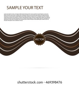 Abstract black chocolate background , brown abstract satinon white Vector illustration
