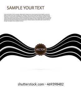 Abstract black chocolate background , brown abstract satinon white Vector illustration