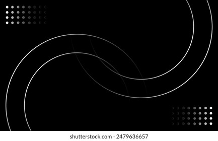 abstract black circle background, semi circle, vector design. template for poster, banner, brochure, card, flyer, book cover, wallpaper, web, backdrop