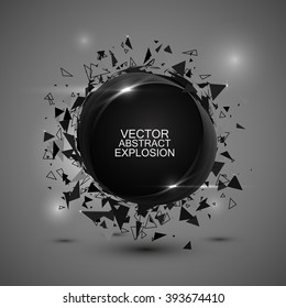 Abstract black circle banner explosion. Vector template.Abstract background.