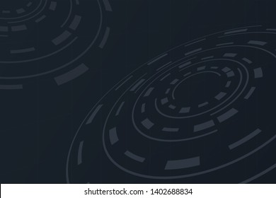 Abstract black circle digital technology background. Futuristic futuristic structure elements concept design. Vector illustration.