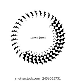 Marco Abstractas Abstractas Black Circle. Ilustración vectorial. Estilo minimalista. Decoración de Tecnología. Elemento