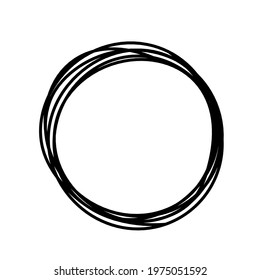 Abstract black circle as line drawing on white as background. Vector