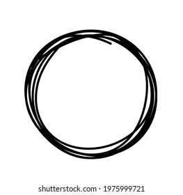 Abstract black circle as line drawing on white as background. Vector