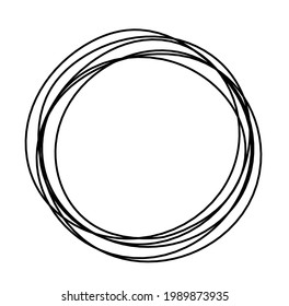 Abstract black circle as line drawing on white as background. Vector