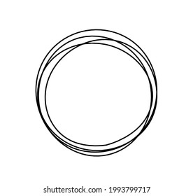 Abstract black circle as line drawing on white background. Vector