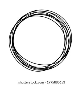 Resumen de círculo negro como dibujo de línea sobre fondo blanco. Vector
