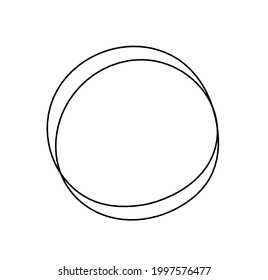 Abstract black circle as line drawing on white background. Vector