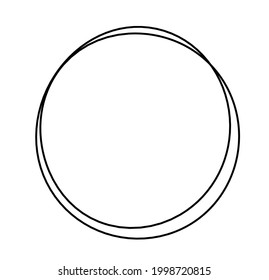 Abstract black circle as line drawing on white background. Vector