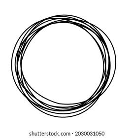 Resumen de círculo negro como dibujo de línea sobre fondo blanco. Vector