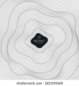 Abstract black circle line mesh cover design. Digital Contour curve dot and line ripple and wave with wireframe. Futuristic technology concept. Vector illustration