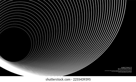 Abstrakte schwarze Kreis-Linien Hintergrundvorlage. Moderner Linienhintergrund.