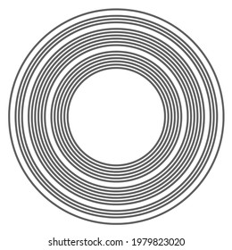 Resumen de círculo negro como líneas redondeadas sobre blanco como fondo. Vector